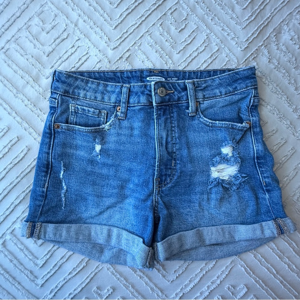 Old Navy Med Wash Distressed O.G. High Waist Short | 4